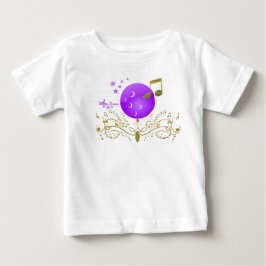 T-shirt MoonDreams Dourada Glitter Music Toddler Ruffle Te