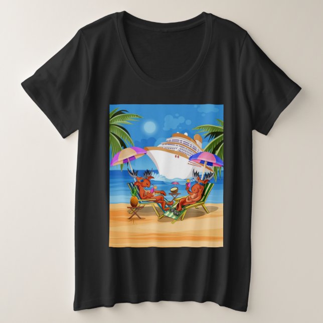 T-Shirt Moose Cruise 2025, tamanho mais feminino (Frente do Design)