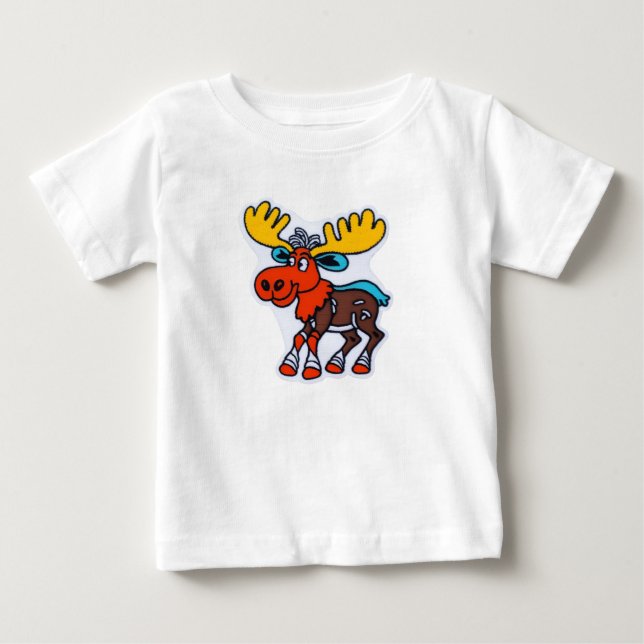 T-Shirt Moose Filhos De Cartoons Bonitos (Frente)
