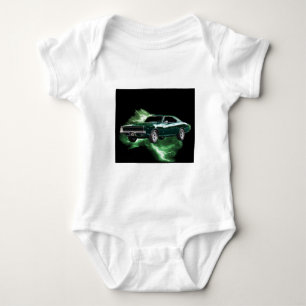 T-shirt Mopar: 'Carregador de 68 Dodge com relâmpago verd