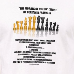 T-shirt Morais da xadrez reflexiva de Benjamin Franklin da