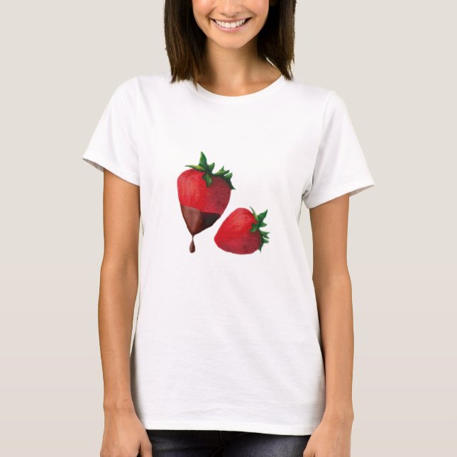 T-Shirt Morangos Dipados De Chocolate (Frente)