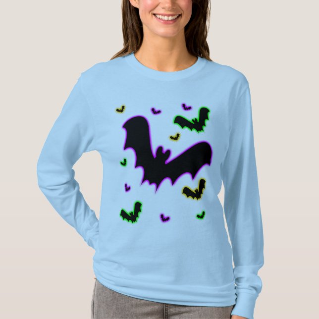 T-shirt Morcegos com Brilho de Vampiro (Frente)