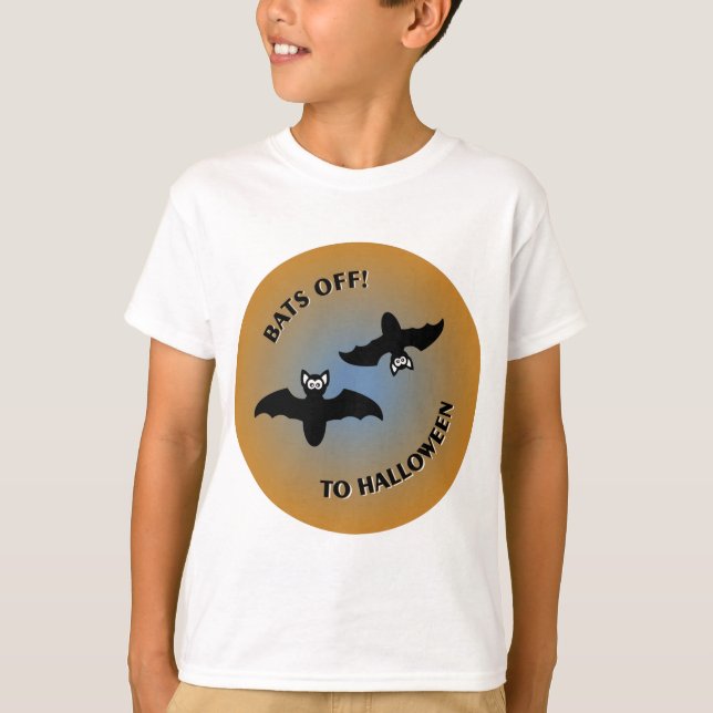 T-shirt Morcegos das bruxas - Laranja (Frente)