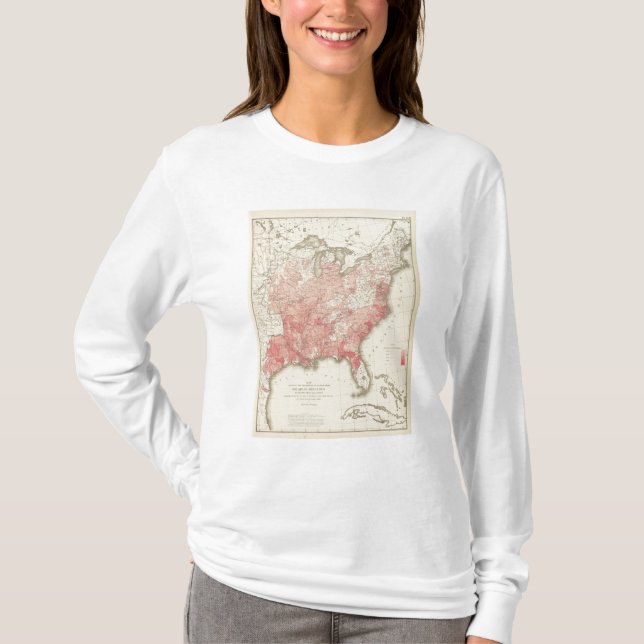 T-shirt Mortes Malarial, litografia estatística dos E.U. (Frente)