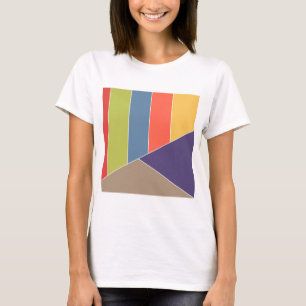T-shirt MOSAIC stripes triângulos coloridos I + suas ideia