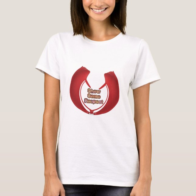 T-shirt Mostrar alguma respeito à Impressão de arte (Frente)