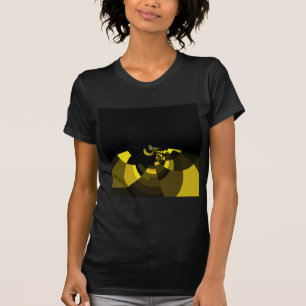T-shirt Motivo Vetorial Opulento Impressão de Arte Preto e