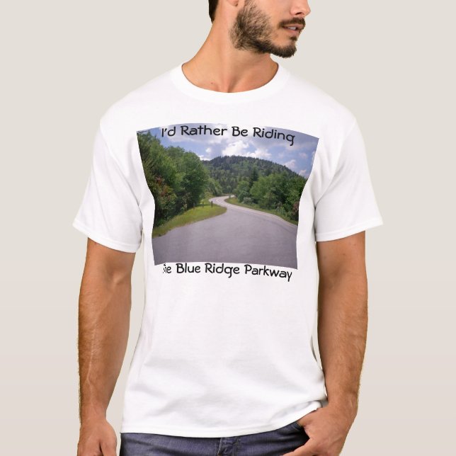 T-shirt Motocicleta azul do Parkway de Ridge (Frente)