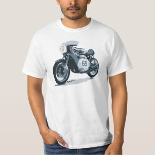 T-shirt Motocicleta do clássico do piloto do café