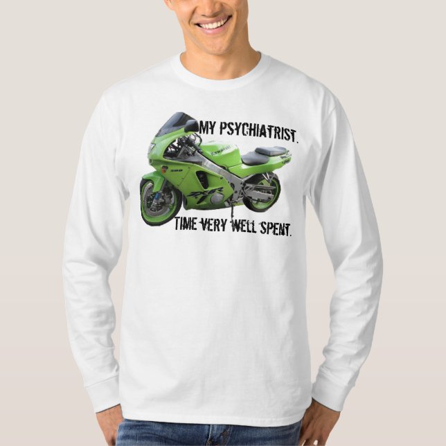 T-shirt Motocicleta verde de Kawasaki Ninja ZX-6R, (Frente)