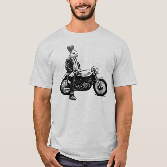 T-shirt Motociclista do coelho (Frente)
