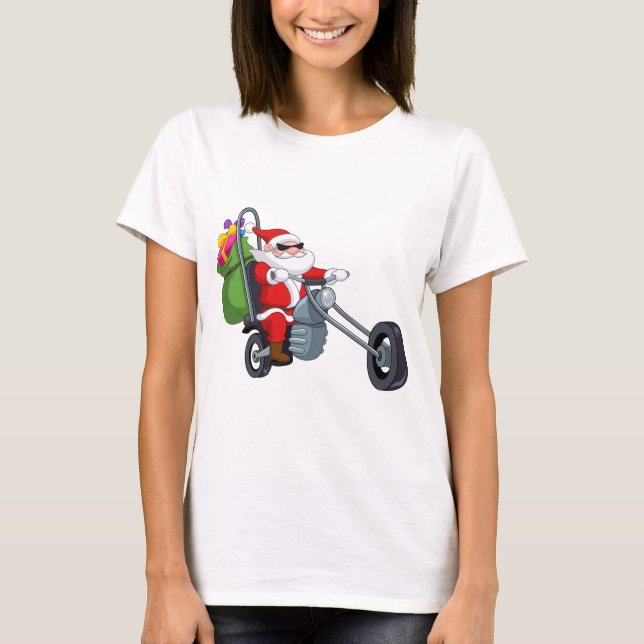 T-shirt motociclista santa claus (Frente)