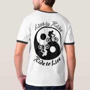 T-shirt Mountain bike Yin Yan vivo para montar o Tshirt