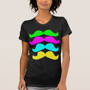 T-shirt Moustaches retros do RGB Fluo