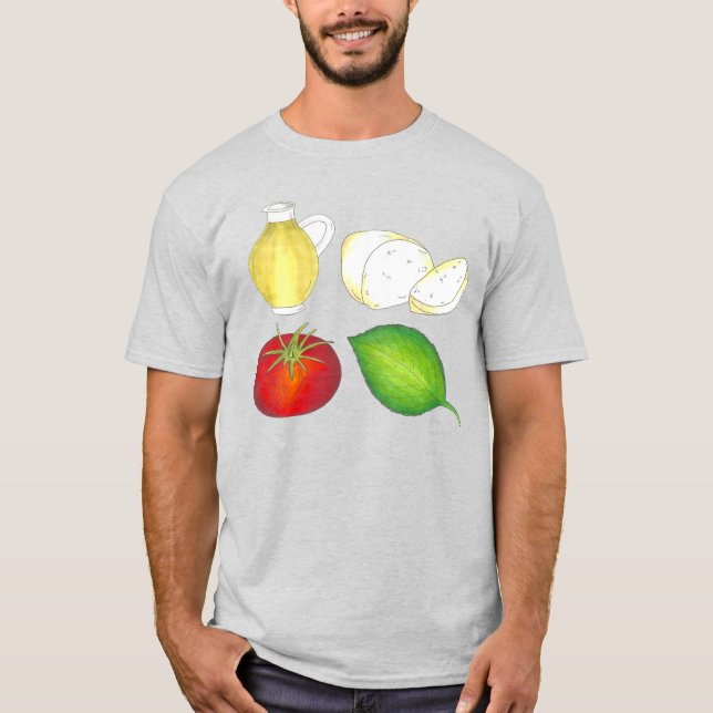 T-shirt Mozzarella Tomato Basil Olive Oil Tee Comida itali (Frente)