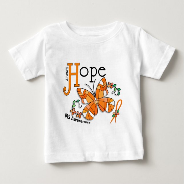 T-shirt MS da borboleta do vitral (Frente)