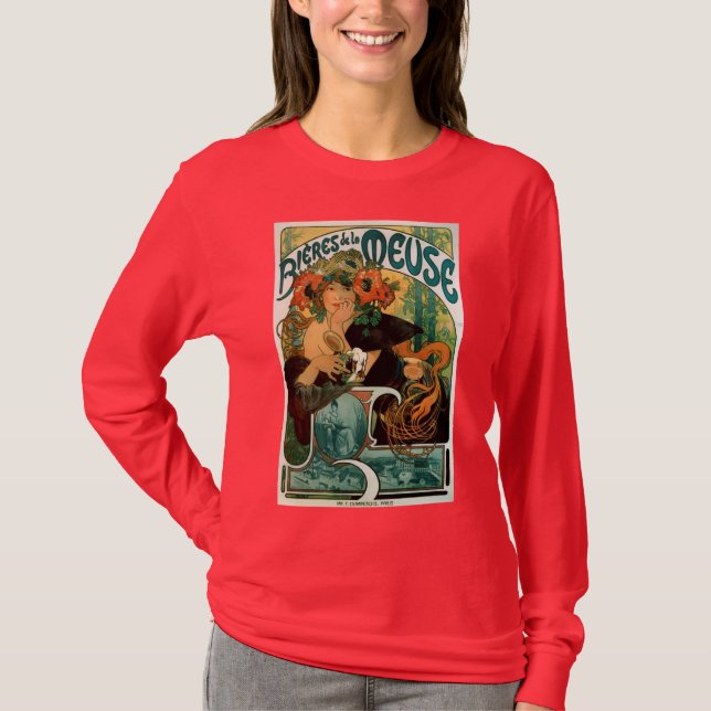 T-shirt Mucha Art Nouveau: Bieres de la Meuse (Frente)