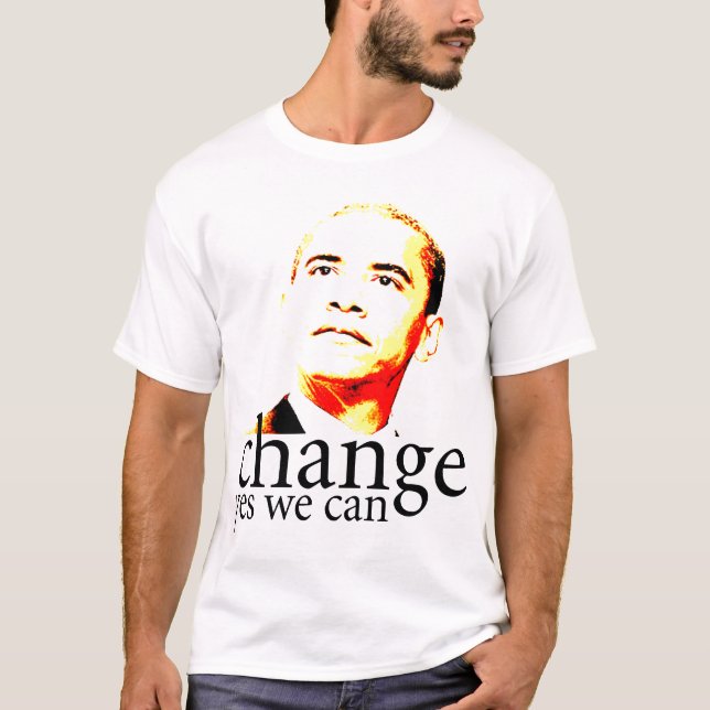 T-shirt Mudança de Barack Obama sim nós podemos (Frente)