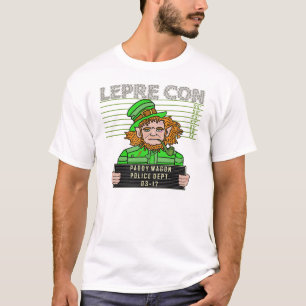 T-shirt Mugshot engraçado de Leprecon do Leprechaun