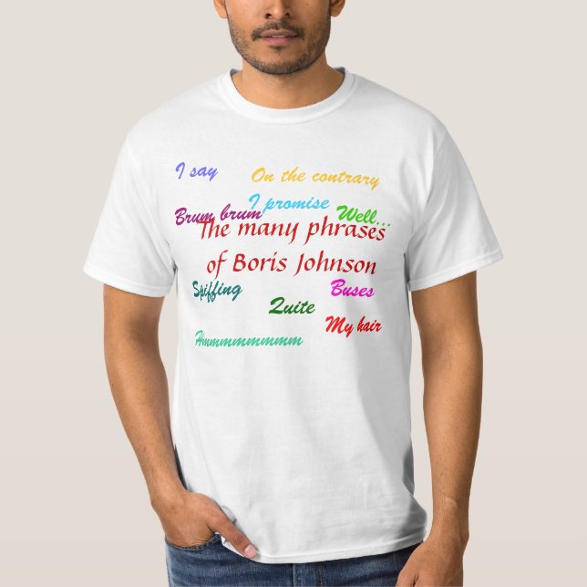 T-shirt Muitas frases de Boris Johnson (Frente)
