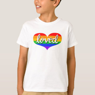 T-shirt MUITO AMADO - Coração do Amo Arco-Íris - Crianças/