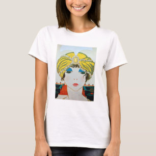 T-shirt MULHER COM forma AMARELA ORIENTAL do