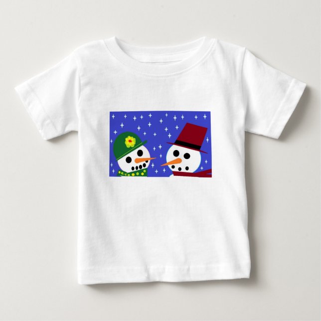 T-SHIRT MULHER DE NEVE E BEBÊ DE NEVE (Frente)