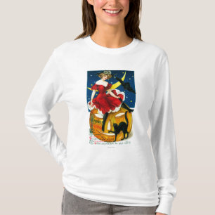 T-shirt Mulher dos cumprimentos do Dia das Bruxas na