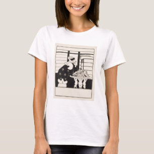 T-shirt Mulher em uma livraria, design para um "livro
