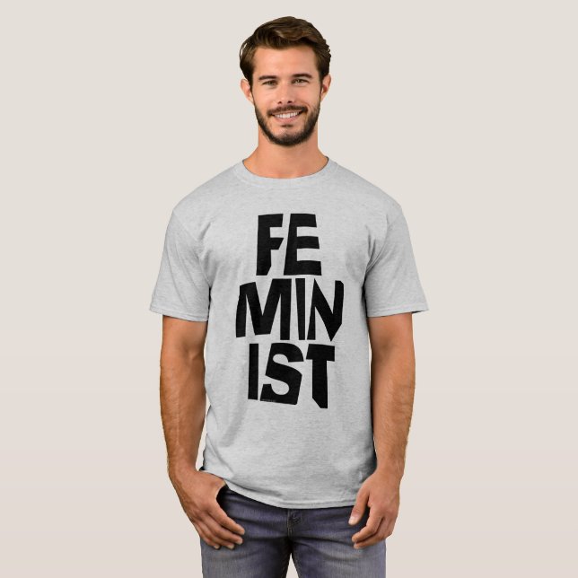 T-shirt Mulher igual imitaçãoa da menina fêmea feminista (Frente Completa)