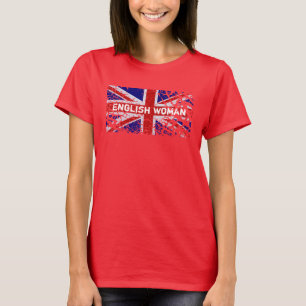 T-shirt Mulher inglesa + Bandeira de Union Jack da pintura