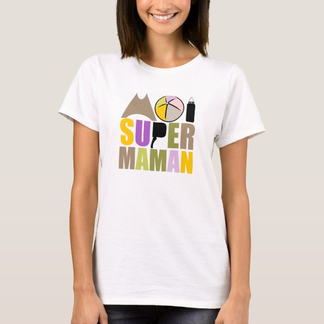T-Shirt Mulher - Logotipo mim Super Mamã Natural (Frente)