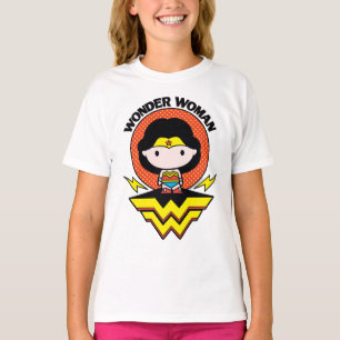 T-shirt Mulher Maravilha Chibi com Bolinhas e logotipo