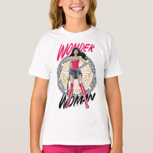 T-shirt Mulher Maravilha com emblema tribal grego