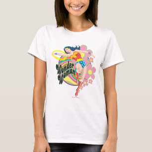 T-shirt Mulher Maravilha - Flores Retro