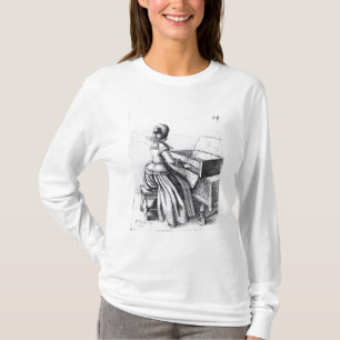 T-shirt Mulher que joga em um teclado, 1635
