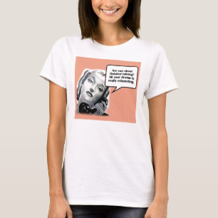 T-shirt Mulher retro no telefone, drama