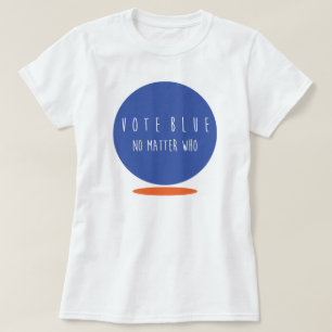 T-shirt Mulheres azuis do voto básicas