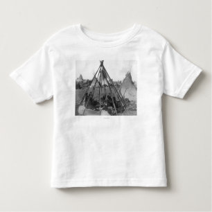 T-shirt Mulheres e crianças de Oglala dentro do Tipi