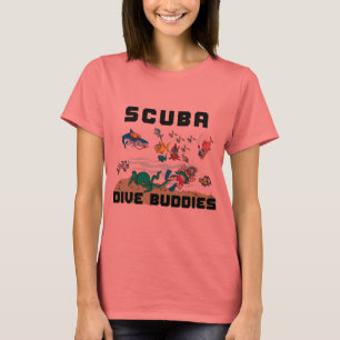 T-shirt Mulheres engraçadas do amigo do mergulho do