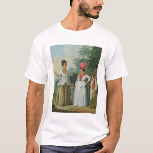 T-shirt Mulheres indianas ocidentais da cor, com uma