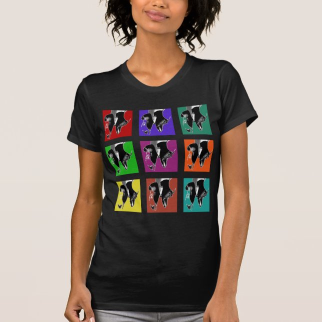 T-shirt Muli-Colorido da grade da torneira (Frente)