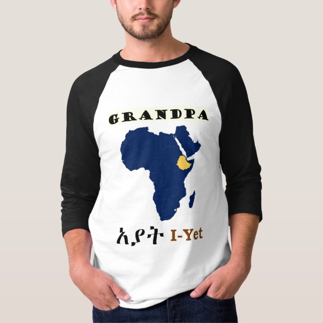 T-shirt multicultural da família -- Vovô (Frente)