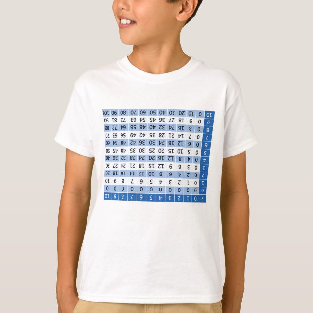 T-shirt Multiplicação de Mesas invertidas 4 referências fá (Frente)