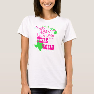 T-shirt Mundo de Texas da menina de Havaí…