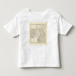 T-shirt Mundo, Lat gnomonic do Pólo Norte 45 N do proj V
