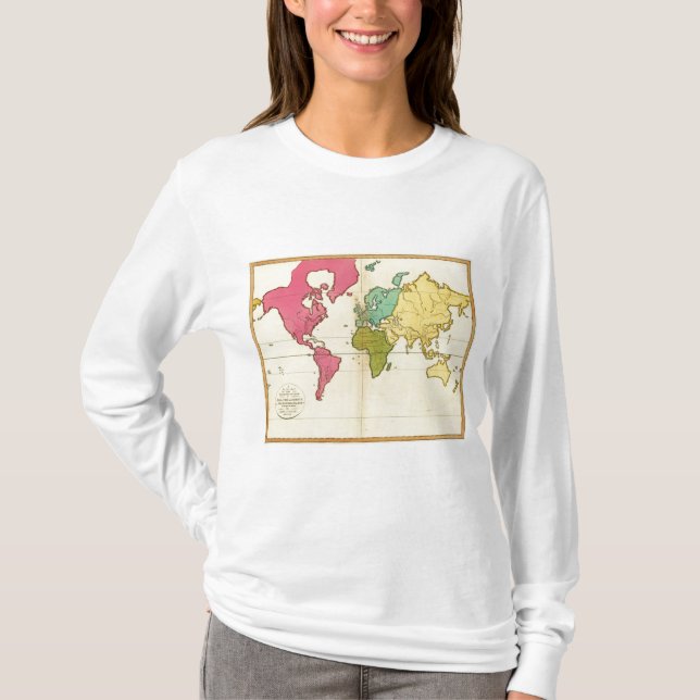 T-shirt Mundo liso do mapa (Frente)