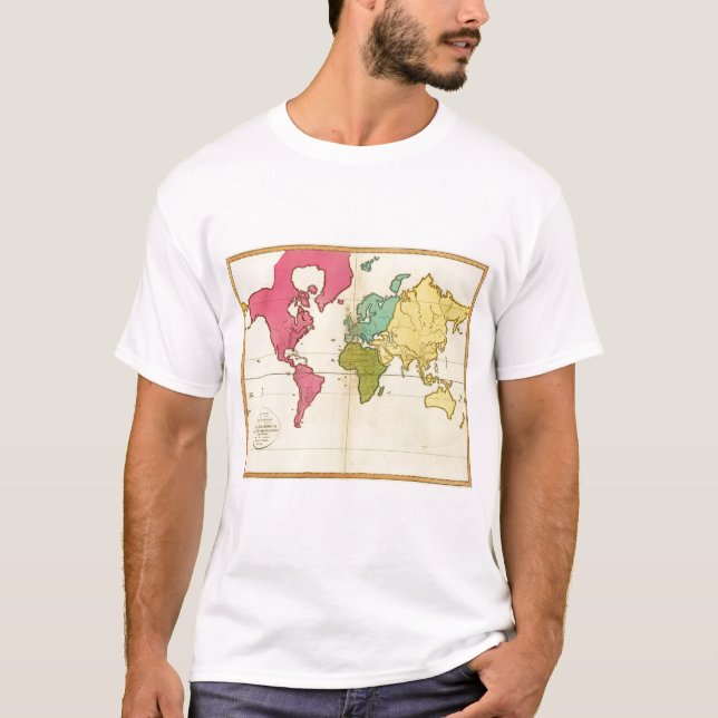 T-shirt Mundo liso do mapa (Frente)