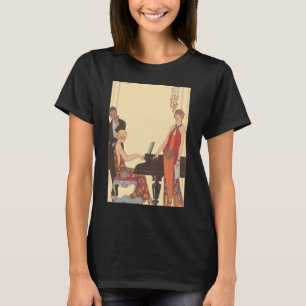 T-shirt Música Antiga, Art Deco Pianista Músico Cantor